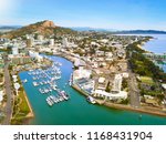 Townsville harbor view on the Yacht Club Marina, The Strand and Castle Hill
