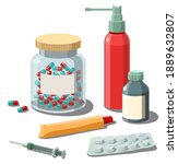 a set of medicines. medicines  ... | Shutterstock .eps vector #1889632807