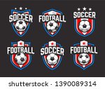 classic soccer emblems. blue ... | Shutterstock .eps vector #1390089314
