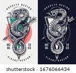 Occult Design With Snake And...