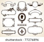 vector set of ornate frames and ... | Shutterstock .eps vector #77276896