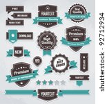 vector set of retro labels ... | Shutterstock .eps vector #92712934