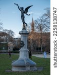 Small photo of Antwerp, Belgium - 2022-12-27: Monument to Jan Van Beers (1821-1888), a Belgian poet born in Antwerp by sculptor Alfred Crick and Architect Paul Hankar