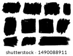 set of thick brushstrokes.... | Shutterstock .eps vector #1490088911