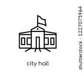 City hall icon. Trendy modern flat linear vector City hall icon on white background from thin line Architecture and Travel collection, editable outline stroke vector illustration