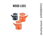 Wood Logs Vector Icon On White...