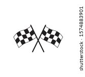 racing flag icon vector. star... | Shutterstock .eps vector #1574883901