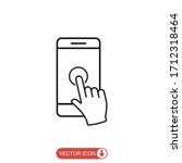 hand touch smartphone icon in... | Shutterstock .eps vector #1712318464