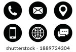 contact us icon set. collection ... | Shutterstock .eps vector #1889724304