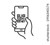 qr code scanning icon in... | Shutterstock .eps vector #1956340174