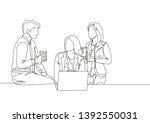 one single line drawing of... | Shutterstock .eps vector #1392550031
