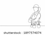 continuous one line drawing of... | Shutterstock .eps vector #1897574074
