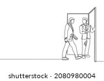 single continuous line drawing... | Shutterstock .eps vector #2080980004