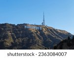 Los Angeles, California, USA, June 20, 2022: The Hollywood Sign is an American landmark and cultural icon overlooking Hollywood. Originally the Hollywoodland Sign, it is situated on Mount Lee.