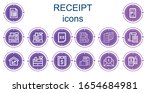 editable 14 receipt icons for... | Shutterstock .eps vector #1654684981