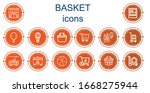 editable 14 basket icons for... | Shutterstock .eps vector #1668275944