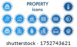 editable 14 property icons for... | Shutterstock .eps vector #1752743621