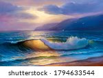 Original Oil Painting Of  Sea...