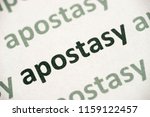Small photo of word apostasy printed on white paper macro