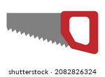 flat red handsaw isolated... | Shutterstock .eps vector #2082826324