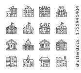 public buildings vector line... | Shutterstock .eps vector #1722941404