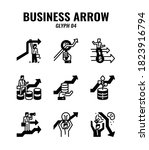 glyph icon set of business and... | Shutterstock .eps vector #1823916794