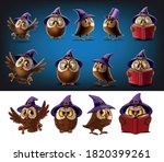 set of owls for halloween | Shutterstock .eps vector #1820399261
