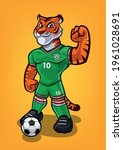 tiger soccer player for soccer... | Shutterstock .eps vector #1961028691