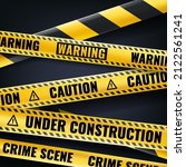 warning construction work in... | Shutterstock .eps vector #2122561241