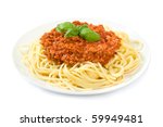Spaghetti Bolognese On White