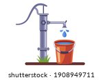 Pump A Bucket Of Water From The ...