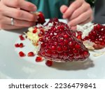 Ripe Open Pomegranate Fruit...