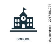 School icon. Monochrome sign from school education collection. Creative School icon illustration for web design, infographics and more