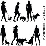 Woman Walking Dog Silhouette Free Stock Photo - Public Domain Pictures