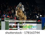 Small photo of Hong Kong - 23 February 2014 : Sweden rider Henrik von Eckermann in a time 41.64 sec winning the Longines Grand Prix of Longines Hong Kong Masters 2014 at AsiaWorld-Expo in Hong Kong