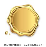 gold stamp wax seal approval... | Shutterstock .eps vector #1264826377