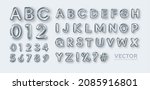 set of silver letters of the... | Shutterstock .eps vector #2085916801