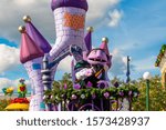Small photo of Orlando, Florida. November 22, 2019. Count Von Count in Sesame Steet Party Parade at Seaworld 5