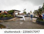 Small photo of 2022.09.19 Dominican Republic Punta Cana. Bavaro. Consequences of Hurricane Fiona.
