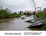Small photo of 2022.09.19 Dominican Republic Punta Cana. Bavaro. Consequences of Hurricane Fiona.