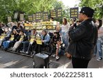 Small photo of Washington, DC – October 22, 2021: Climate Crisis hunger strike activists at the White House call on President Biden to take immediate and decisive action to avert a looming disaster.