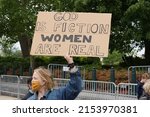 Small photo of Washington, DC â€“ May 08, 2022: Protesters at the Supreme Court demonstrate their views in support of the court upholding Roe v. Wade in spite of courts recently leaked draft opinion.