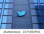 Small photo of San Francisco, CA â€“ June 24, 2022: The sign on Twitter headquarters is a one of the most recognizable icons in the cityscape.