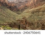 Small photo of Canyon Walls Swoop Into Travertine Canyon In The Grand Canyon along the South Rim