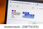 Small photo of Clamart, France, November 13, 2023: Detail of the French government website Mon Compte Formation (moncompteformation.fr) allowing people to look for and to apply for professional training courses