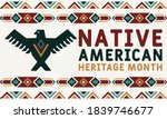 Native American Heritage Month is an annual designation observed in November. Poster, card, banner, background design. Vector EPS 10.