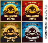 happy halloween poster. vector... | Shutterstock .eps vector #327647711