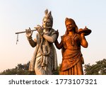 Lord Krishna and Radha statue, Shiv Murti Mandir Complex at Indira Gandhi International Airport, New Delhi, Delhi, India