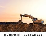 Excavator During Earthmoving...