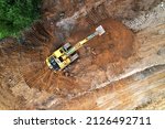Excavator On Earthmoving At...